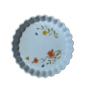 2 COUNTRY FLOWERS Porcelain 7x7 Quiche Dishes by Andrea oven to table 4652